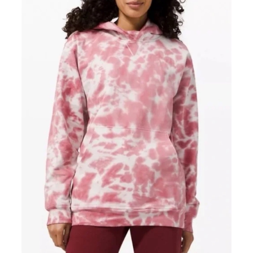 Lululemon All Yours Pink and White Tie Dye Hoodie Size 2
